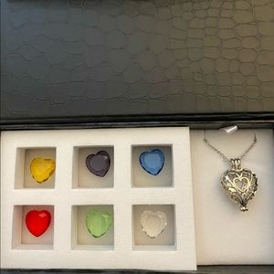 New Heart necklace with 6 interchangeable colored stones